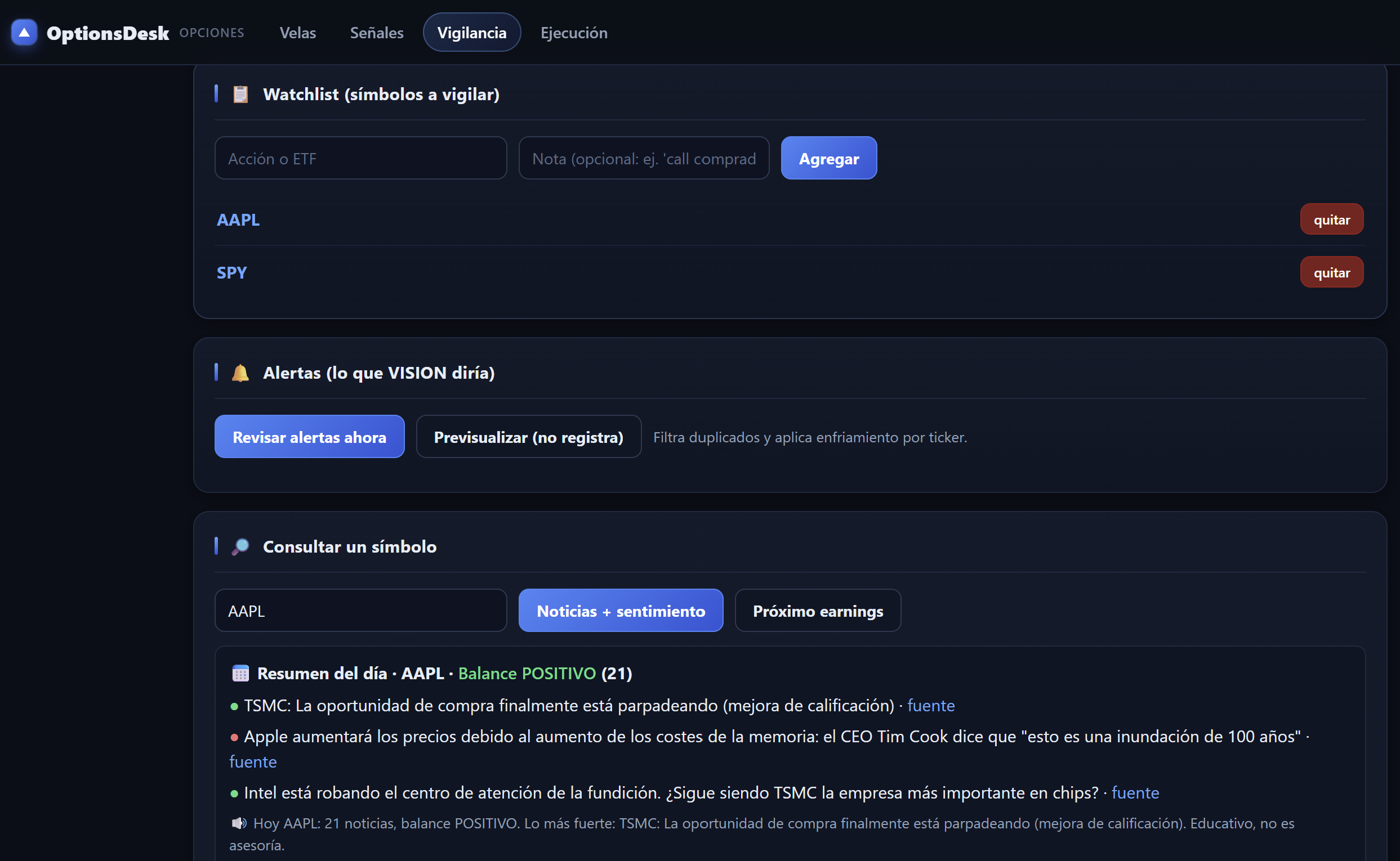 OptionsDesk — Vigilancia